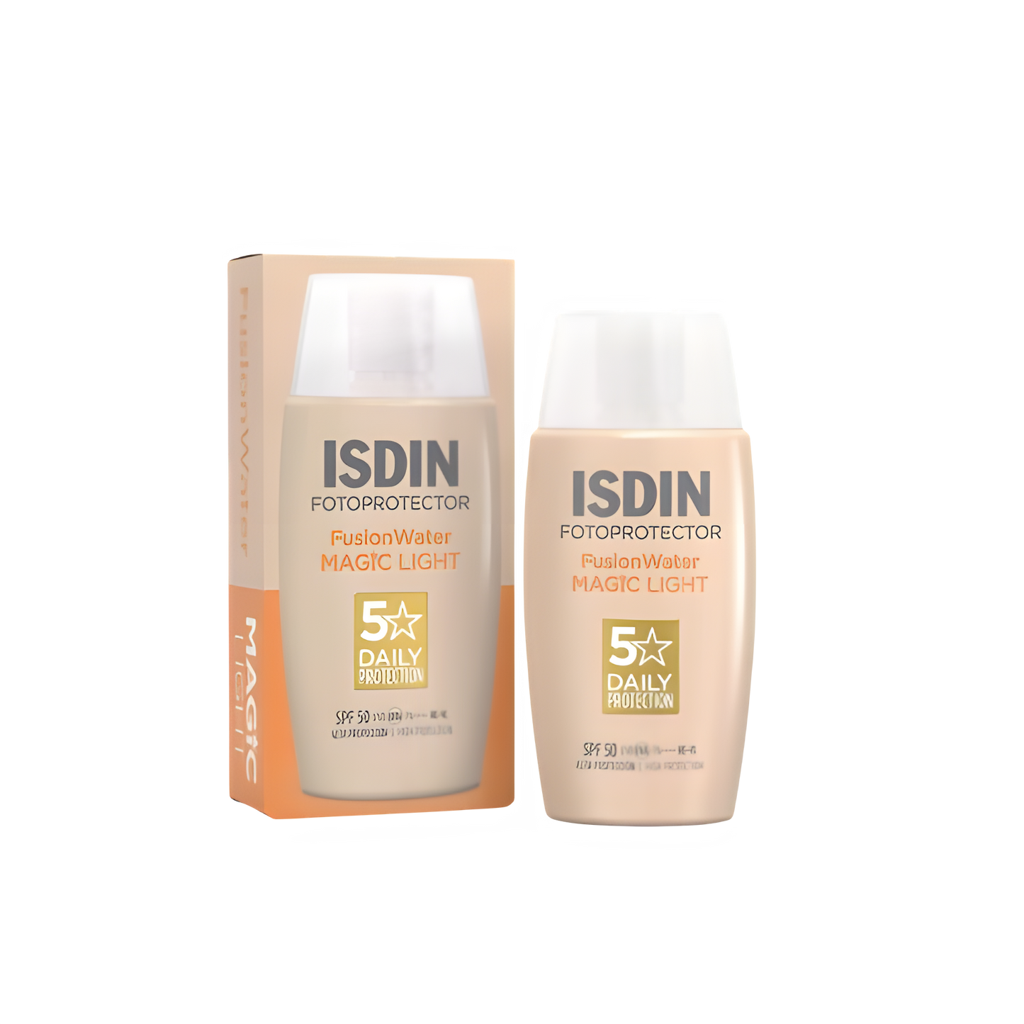 ISDIN Fusion Water Magic Color SPF 50, Protector Solar Facial De Uso Diario Ultraligero Con Color, 3 Tonos Disponibles, 50Ml
